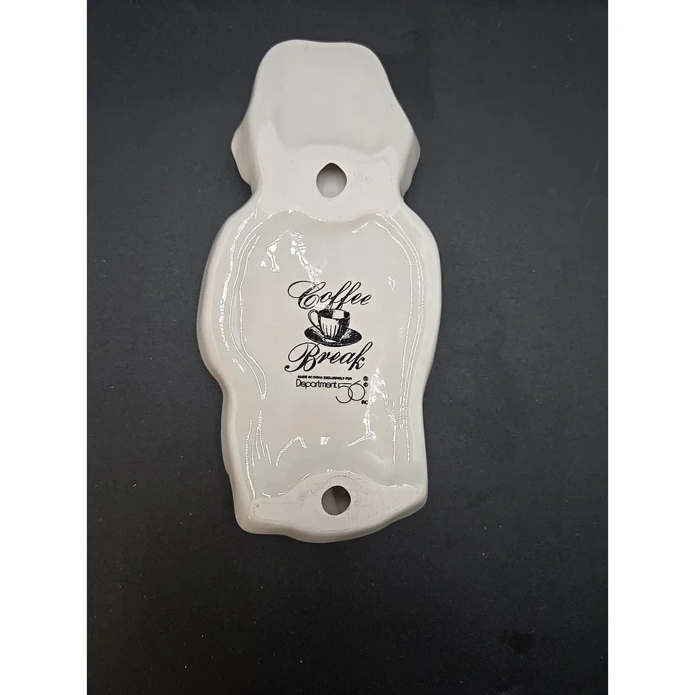 Department 56 Coffee Break Chef Spoon Rest Wall Decor Black White Decor W/‎ Box